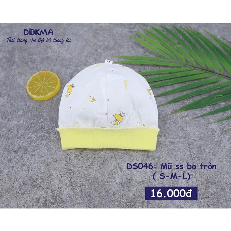 [DS046 HOẠ TIẾT] Mũ sơ sinh cotton bo tròn Dokma