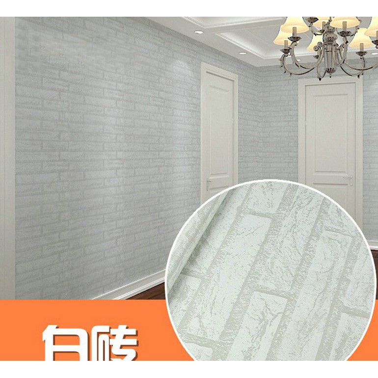 Decal giấy dán tường đá trắng (khổ rộng 0.45m)