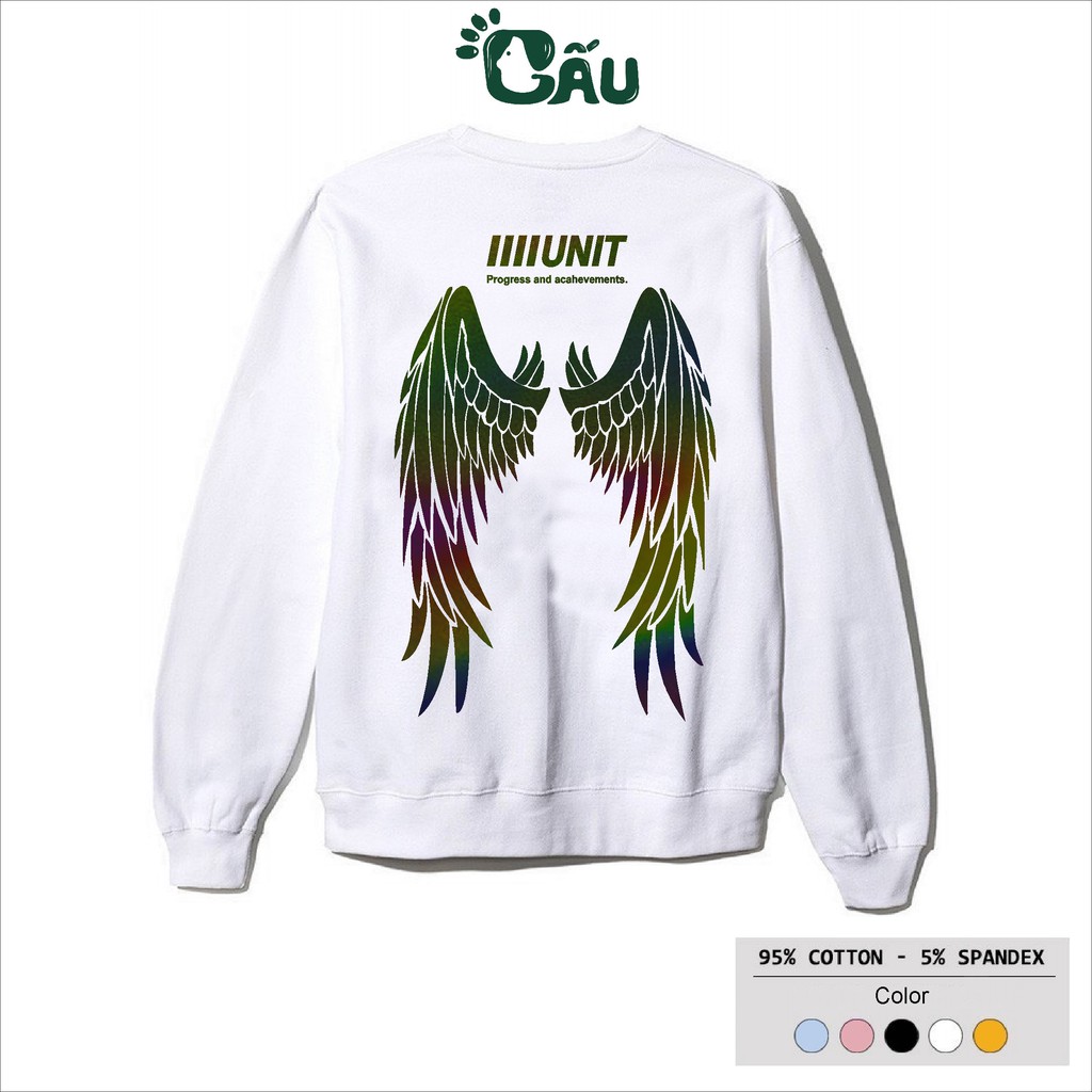 Áo sweater GẤU 194 vải thu đông co dãn, dày dặn mềm mịn form rộng phong cách Unisex - UNIT ĐÔI CÁNH phản quang | BigBuy360 - bigbuy360.vn