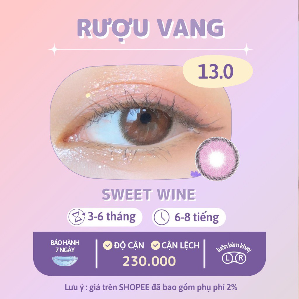 Kính Áp Tròng Moonlight Sweet Wine - Made in Korea | Hạn sử dụng 3-6 tháng