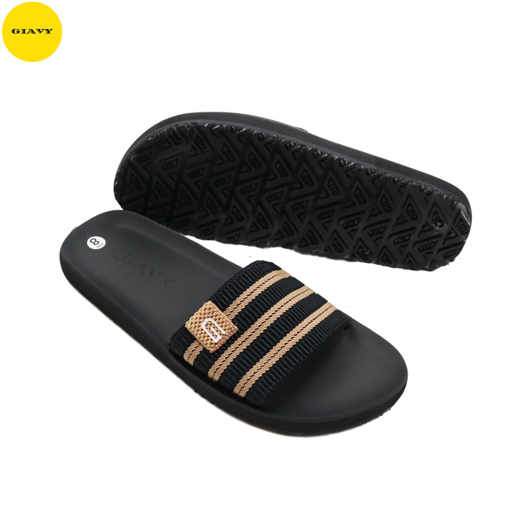 Dép nữ quai ngang sọc mix màu DTK336 - GIAVY