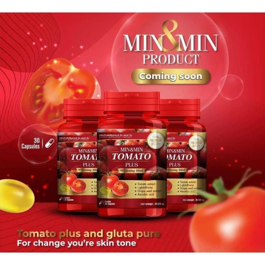 Viên uống trắng da min and min Tomato Plus Whitening Blink Thái Lan