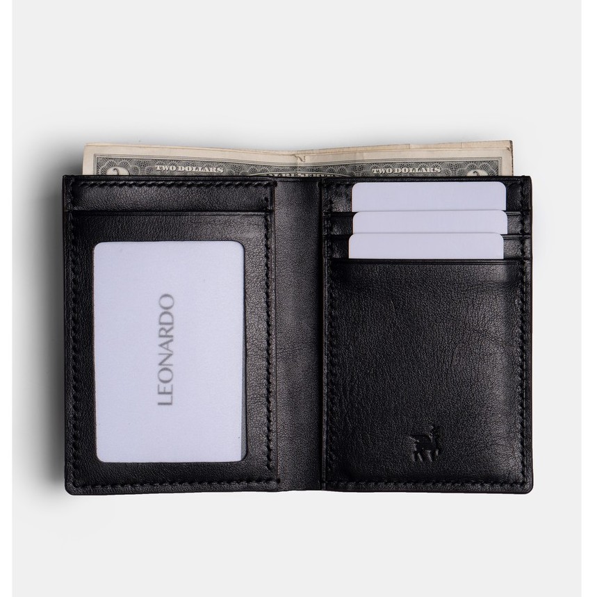 Ví Da Nam Gập Đôi (2 Dáng) Leonardo - Mini Mori Wallet - Da Vachetta Cao Cấp Bền Bỉ