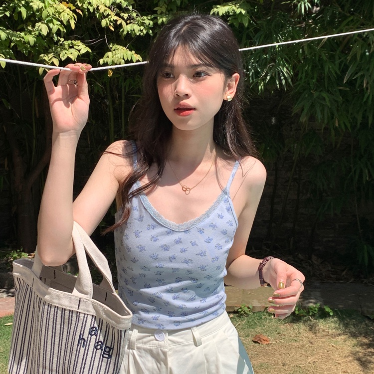 Áo Hai Dây Phối Ren Hoa Nhiều Màu Sắc Thời Trang 49610