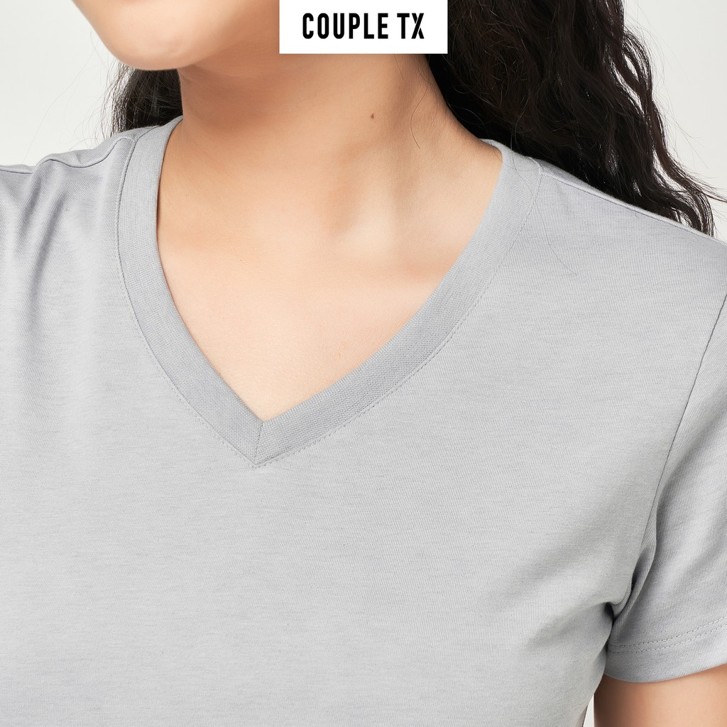 Áo Thun Cổ Tim Basic Nữ Couple TX WTS 2095