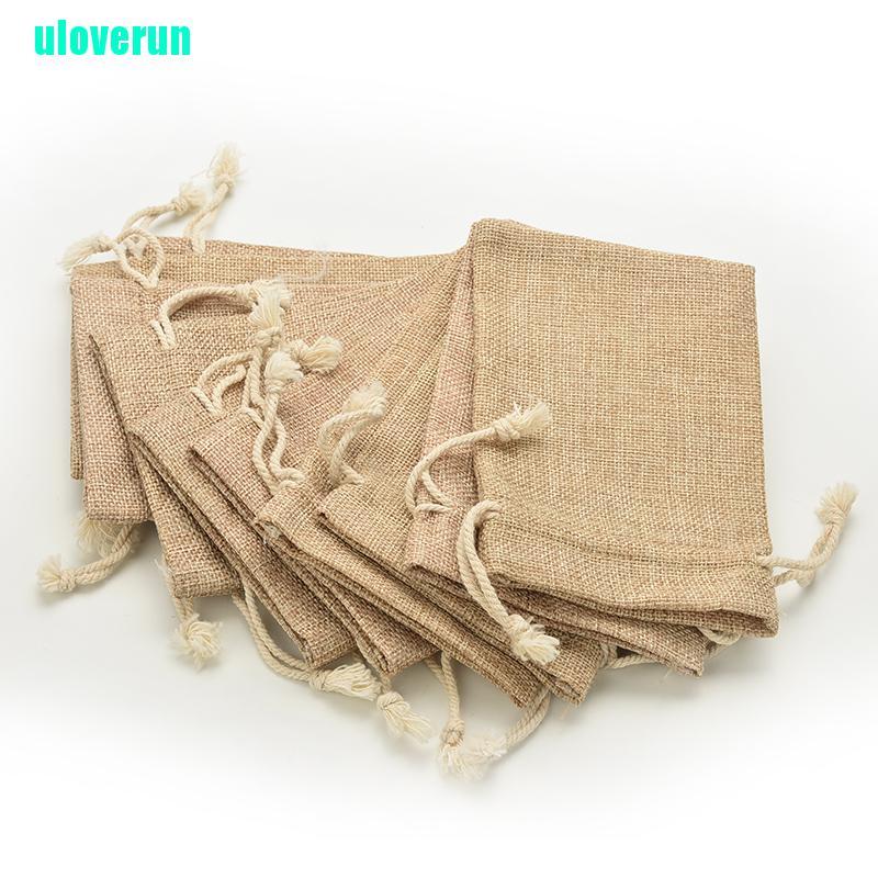 Túi Dây Rút Mini Bằng Vải Bố Mộc Mạc Dành Cho Tiệc Cưới