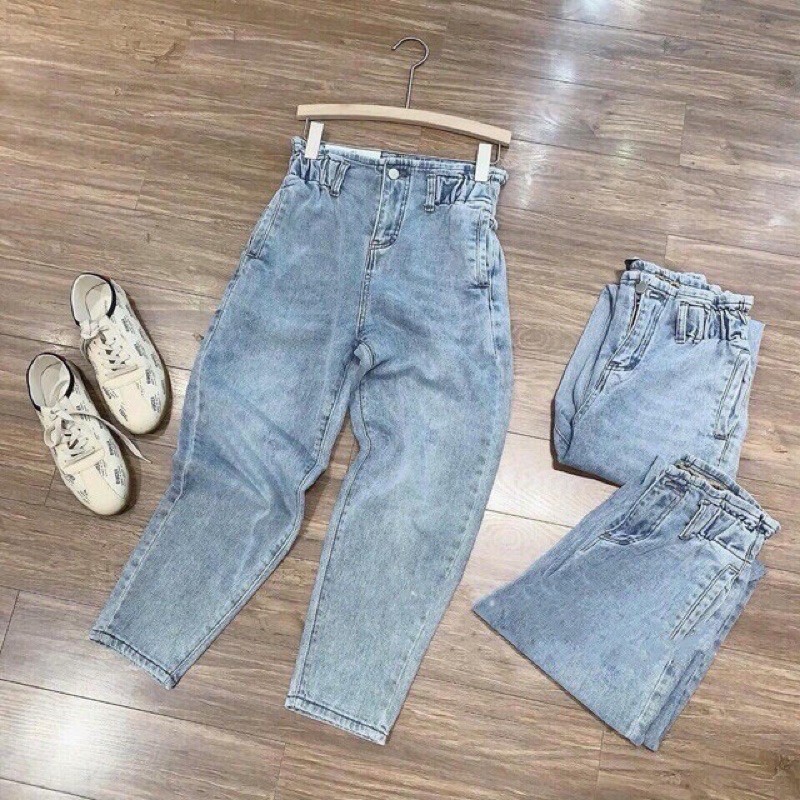 Quần baggy jean nữ Lưng Thun cao cấp