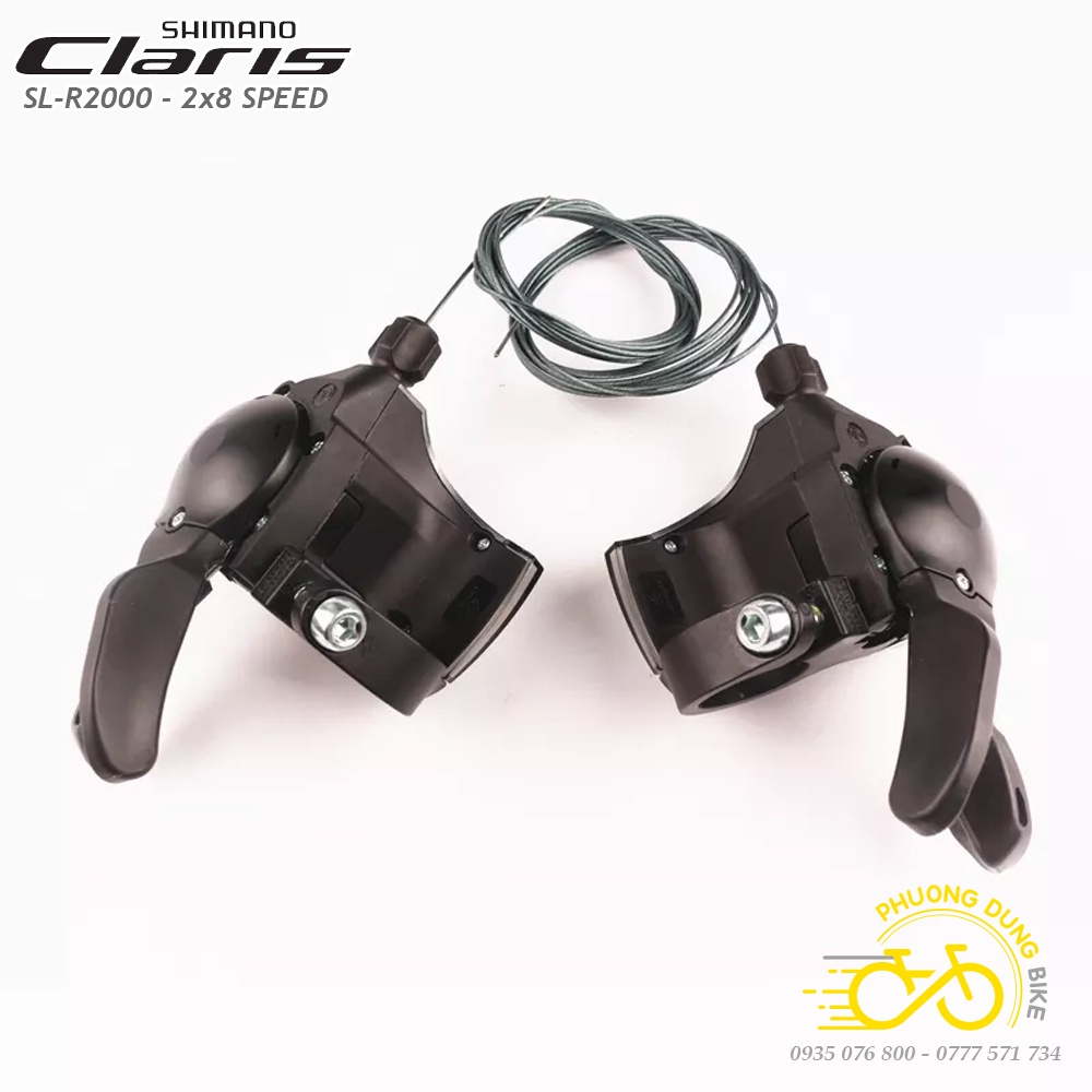 Tay đề bấm xả xe đạp SHIMANO CLARIS SL R2000 2x8 Speed - Hàng Chính Hãng