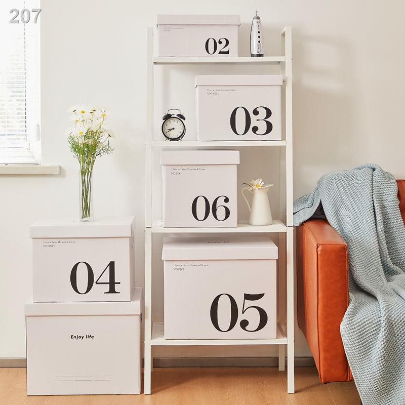【HOT】hộp lưu trữ nhỏ màu trắng carton đựng đồ chơi tủ quần áo mỹ phẩm hoàn thiện có nắp