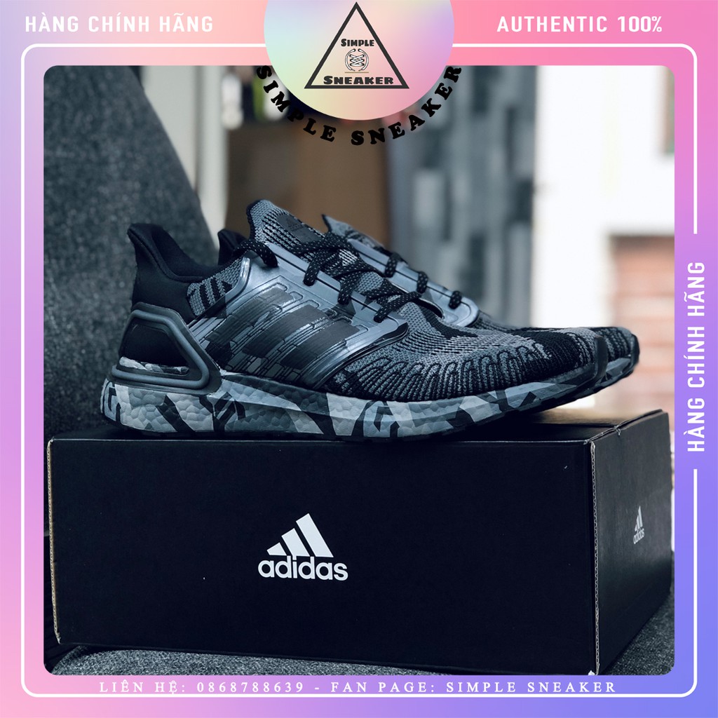 Giày Adidas Auth🔴FREESHIP🔴Adidas Ultra Boost 20 Black Camo Grey Chính Hãng - Giày Chạy Tốt Nhất Thế Giới | BigBuy360 - bigbuy360.vn