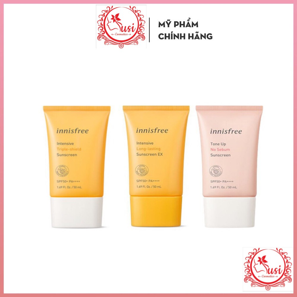 Kem Chống Nắng Innisfree No Sebum, Long Lasting, Triple Care, Mild, Triple-Shield Sunscreen SPF 50+/PA++++ 50ml