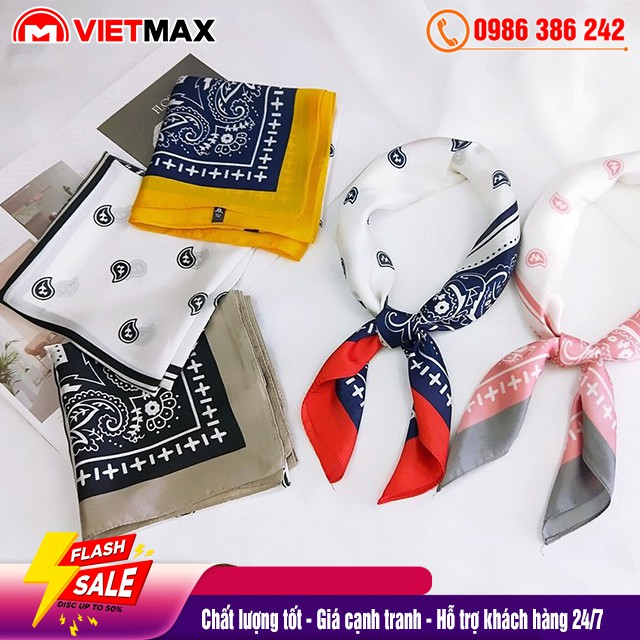 🎁 Khăn Lụa Satin 70x70 Turban Bandana Quàng Cổ Buộc Tóc Thời Trang Hàn Quốc