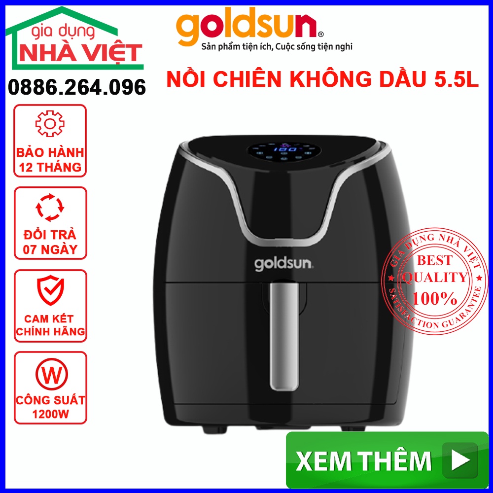 Nồi chiên không dầu Goldsun CQ2602, Nồi chiên ko dầu chính hãng bảo hành 12 tháng lỗi đổi mới trong 07 ngày 10101168