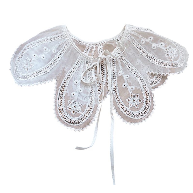 Cổ Áo Ren Rỗng Thêu Họa Tiết Có Thể Tháo Rời Cho Nữ