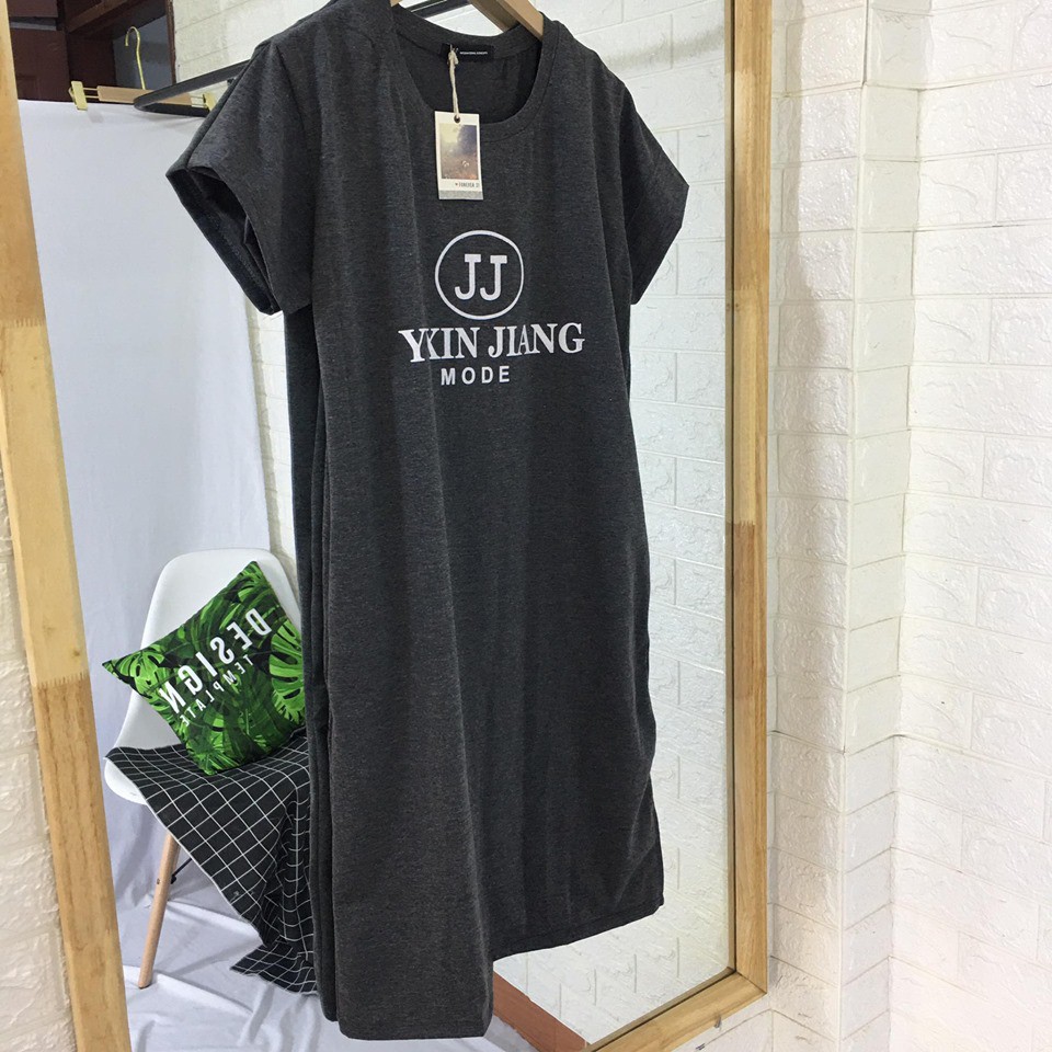 [Mã FAMAYWA2 giảm 10K đơn 50K] Đầm suông nữ JJ túi eo cổ tròn chất liệu cotton tàu dày mịn form rộng dưới 65kg | BigBuy360 - bigbuy360.vn