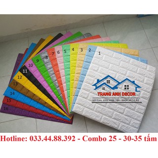 [Combo] Set 25 - 30 - 35 tấm xốp dán tường giả gạch loại 5mm