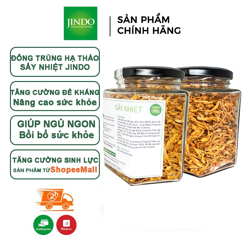 Đông trùng hạ thảo 100g sấy nhiệt thượng hạng chính hãng JINDO