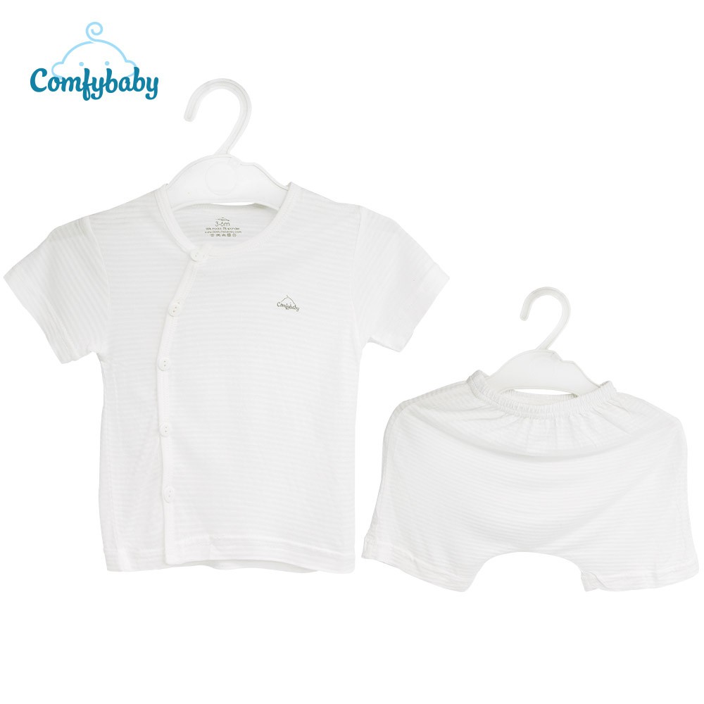 Bộ quần áo mùa hè cho bé chất liệu 100% cotton lụa Comfybaby siêu nhẹ - thoáng mát size 3-12 tháng Hanghieuchobe