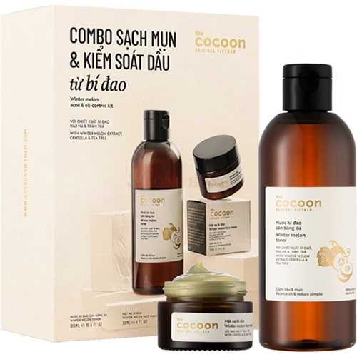 Combo sạch mụn và kiểm soát dầu từ bí đao Cocoon