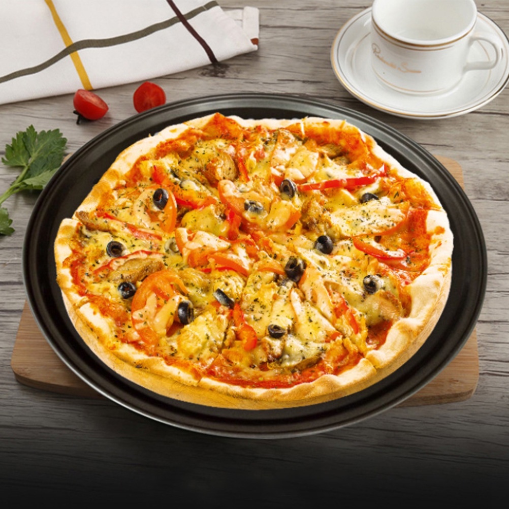 32CM Non-stick Pizza Pan Pizza Tray Round Pizza Baking Tray Strong Baking Tool burang