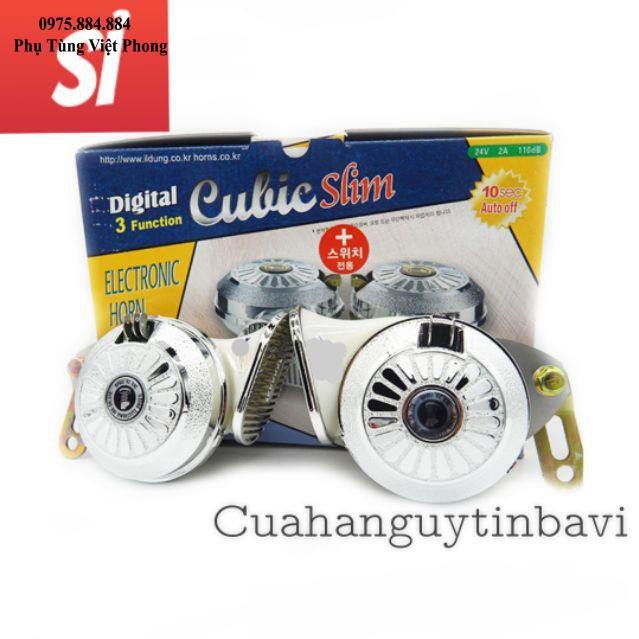 Còi ngân hàn quốc 3 tiếng CULIC SLIM 12V/24V BẢO HÀNH 3 THÁNG chuẩn hãng CUBIC ( Phụ Tùng Việt Phong )