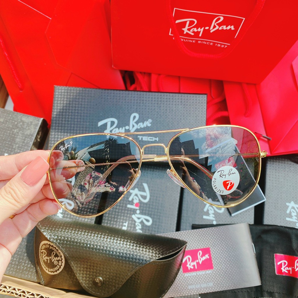 💯❤MẮT KÍNH THỜI TRANG❤💥 RAY BAN TRÒNG THỦY TINH ĐỔI MÀU S6265💘❤ GỌNG MẠ VÀNG💛💛 SIÊU SANG CHẢNH❤💯