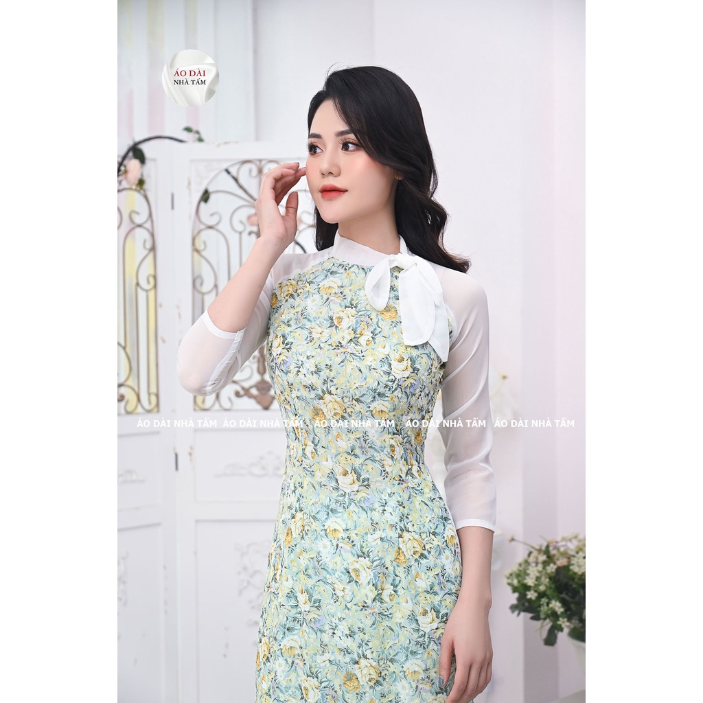 ÁO DÀI HOA NHÍ, ÁO DÀI NHÀ TẤM TT77
