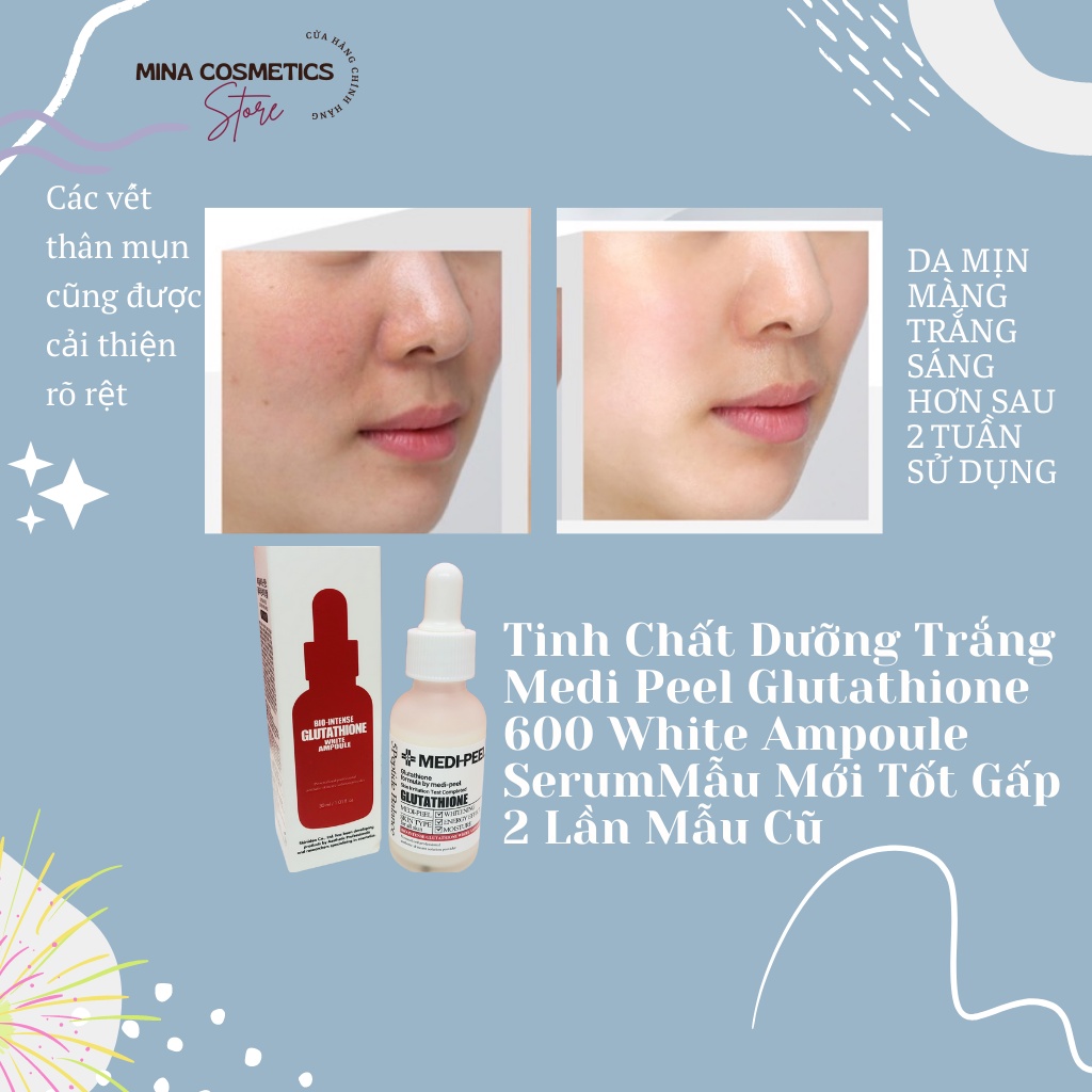 Serum Medi Peel [Trắng da 100%_Hàng Auth] Tinh Chất Dưỡng Trắng Medi Peel Glutathione 600 White Ampoule Serum