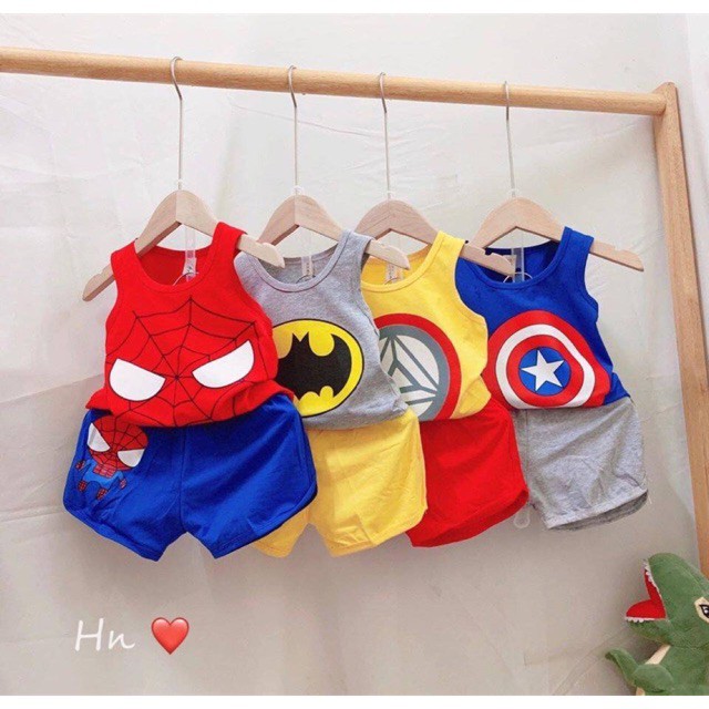 Bộ ba lỗ hình siêu nhân cực chất cho bé trai 8-18kg, ảnh thật