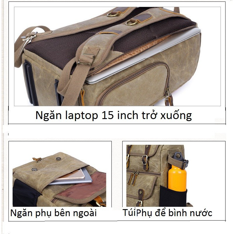 Balo máy ảnh cao cấp canvas.(mẫu nắp gập)