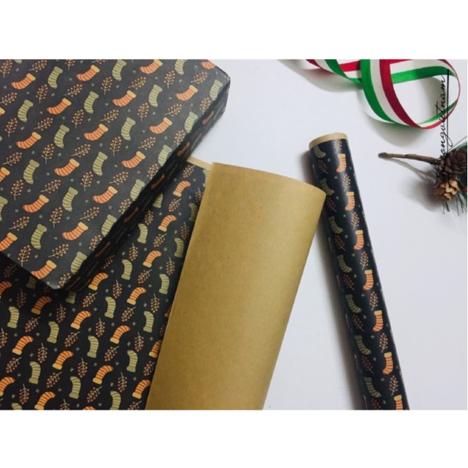 Giấy Gói Quà Kraft Nhật A3 Họa Tiết Giáng Sinh