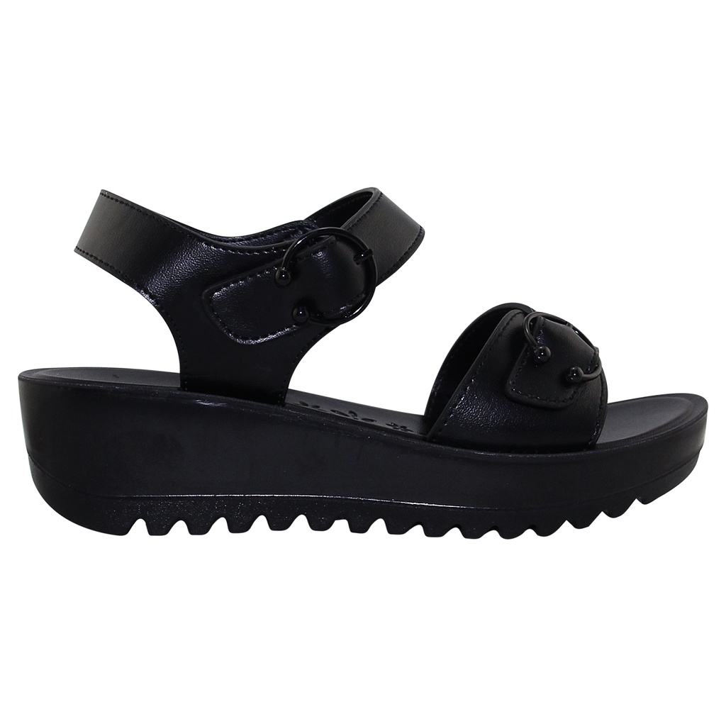 Sandal đế bằng nữ Bita's SAN.02 (Đen + Trắng)