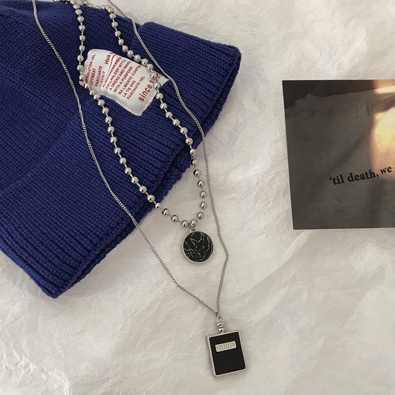 Dây Chuyền Hai Lớp Phong Cách Hip Hop Đường Phố Cá Tính