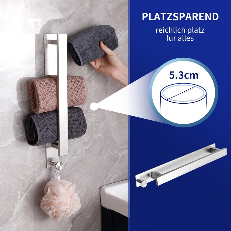 Giá Đỡ Khăn Tắm Tự Dính Gắn Tường Tiện Dụng ​Kệ Đựng Đồ Bằng Kim Loại Tiện Dụng Cho Gia Đình / Khách Sạn
