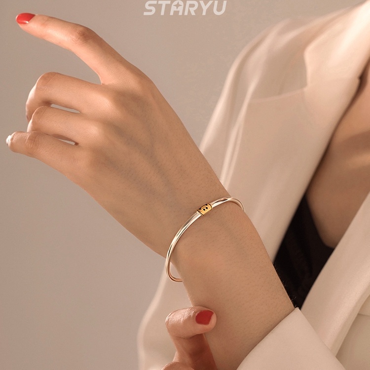 Vòng tay bằng bạc 925 mặt dây hình mặt cười thời trang xinh xắn cho nữ