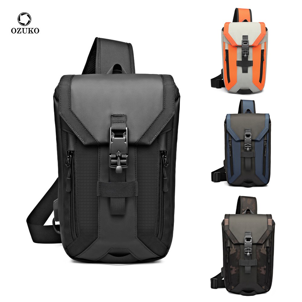 Túi đeo chéo OZUKO phong cách Hàn Quốc nhiều ngăn đa năng cho nam | BigBuy360 - bigbuy360.vn