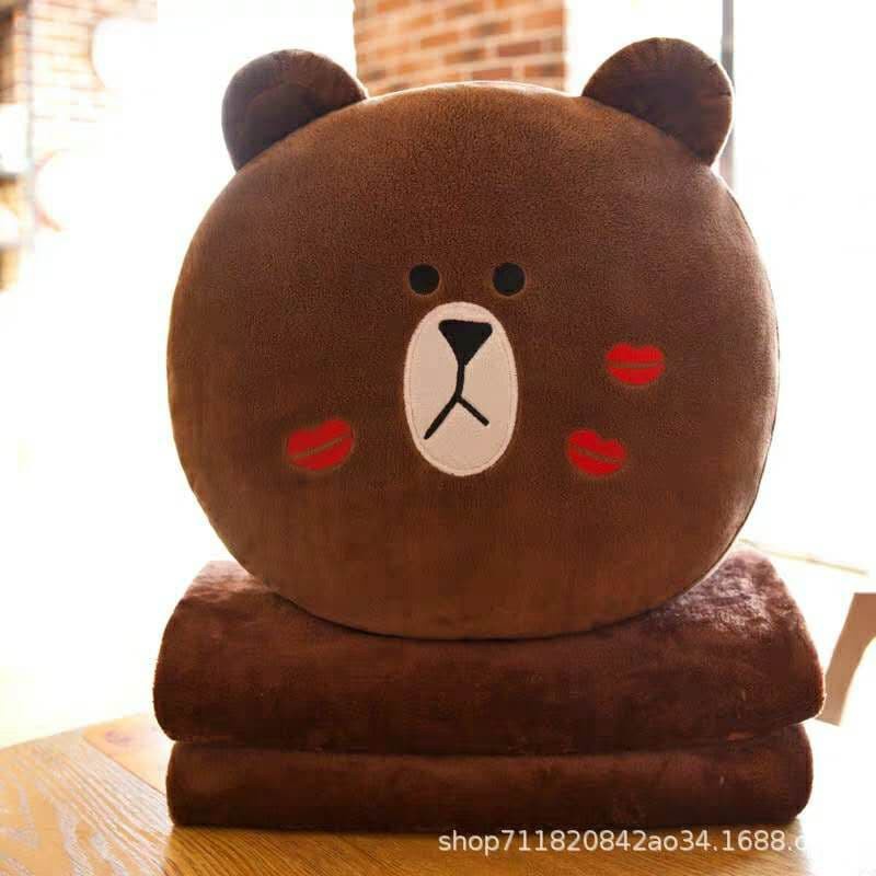 Bộ Chăn Gối Siêu Tiện Ích Hình Gấu Tròn Đáng Yêu Fhome
