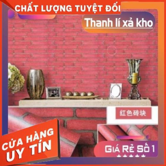 [ RẺ VÔ ĐỊCH ] GIẤY DÁN TƯỜNG GIẢ GẠCH ĐỎ ĐÔ KHỔ 1m2 CHỐNG ẨM MỐC DECAL DÁN TƯỜNG BỀN ĐẸP