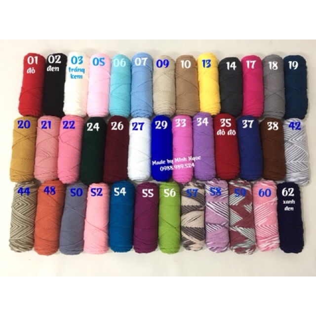 Len valentine 100g/cuộn-màu 01->30