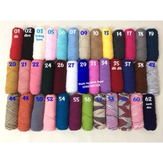 Len valentine, Len Cotton Love, Len ống cuộn 100gram Bảng màu  từ 31->72