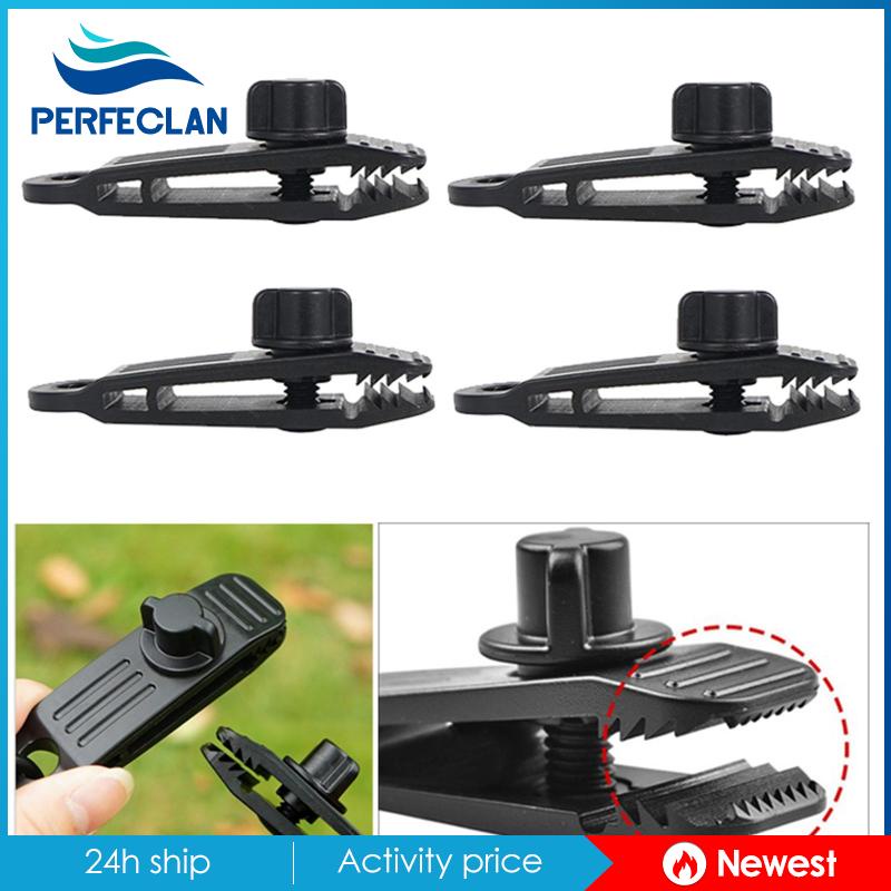 Set 4 Kẹp Lều Cắm Trại Bằng Nylon Chịu Được Sức Nặng Kèm Vít Cố Định Ngón Tay