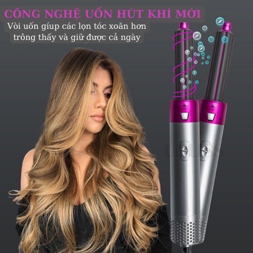 [Cam kết bảo hành] Máy làm tóc 5in1 uốn xoăn phồng sấy tạo kiểu đa năng 3 mức nhiệt