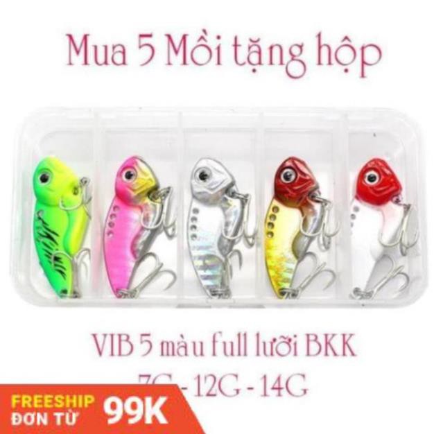 Mồi câu lure cá sắt VIB 7g,12g,14g mồi lure cá lóc, cá chẽm full lưỡi BKK mua 5 con tặng hộp đựng MOI-6