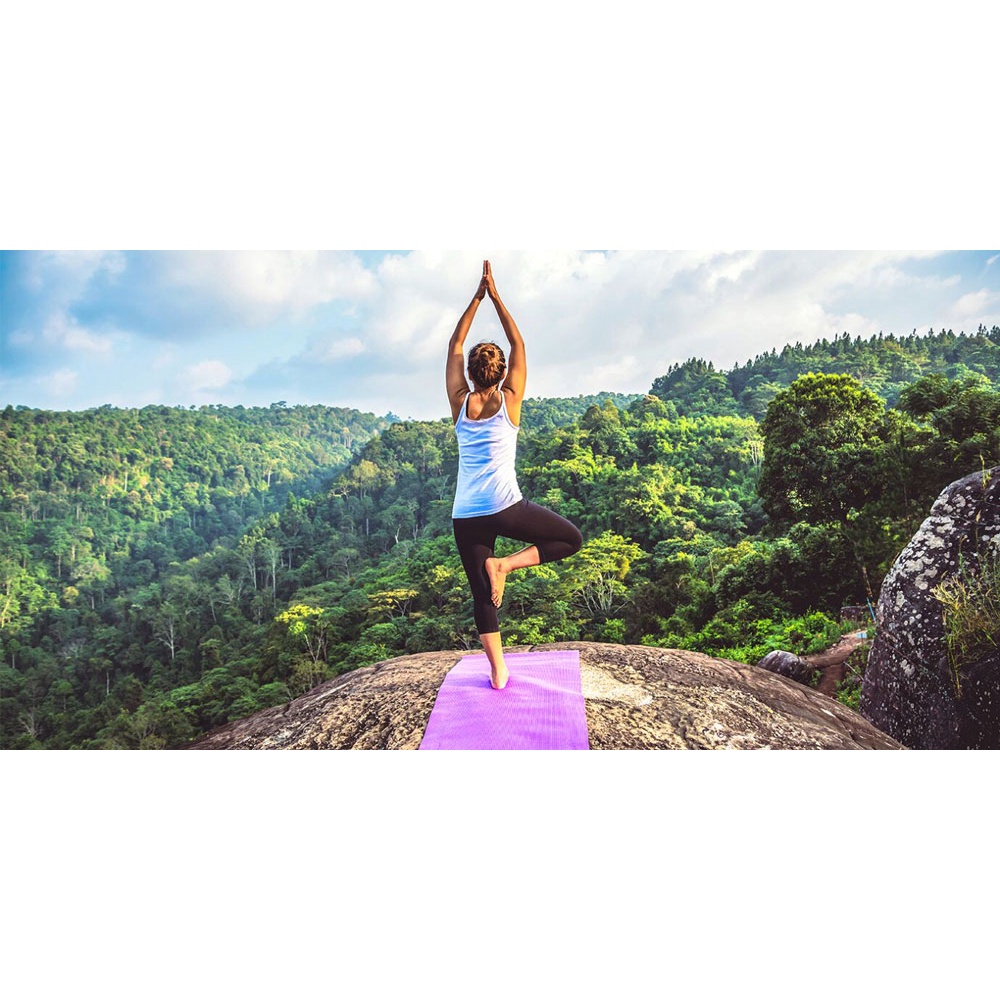 Thảm tập Yoga du lịch gấp gọn dày 5mm, chất liệu Fabric & Rubber nhập khẩu cao cấp/ Dici Game Store