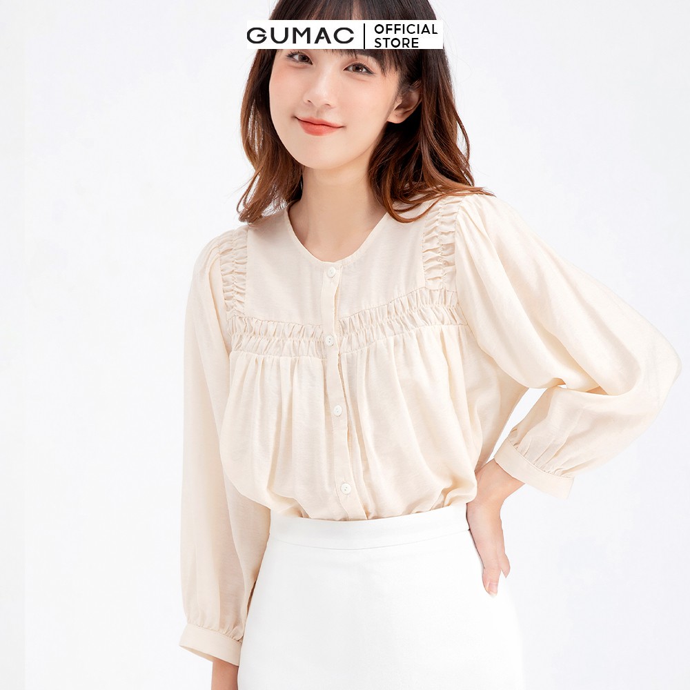 [Mã WABRGM11 giảm 10% đơn 250K] Áo sơ mi nữ chạy smockin GUMAC AB660 | BigBuy360 - bigbuy360.vn