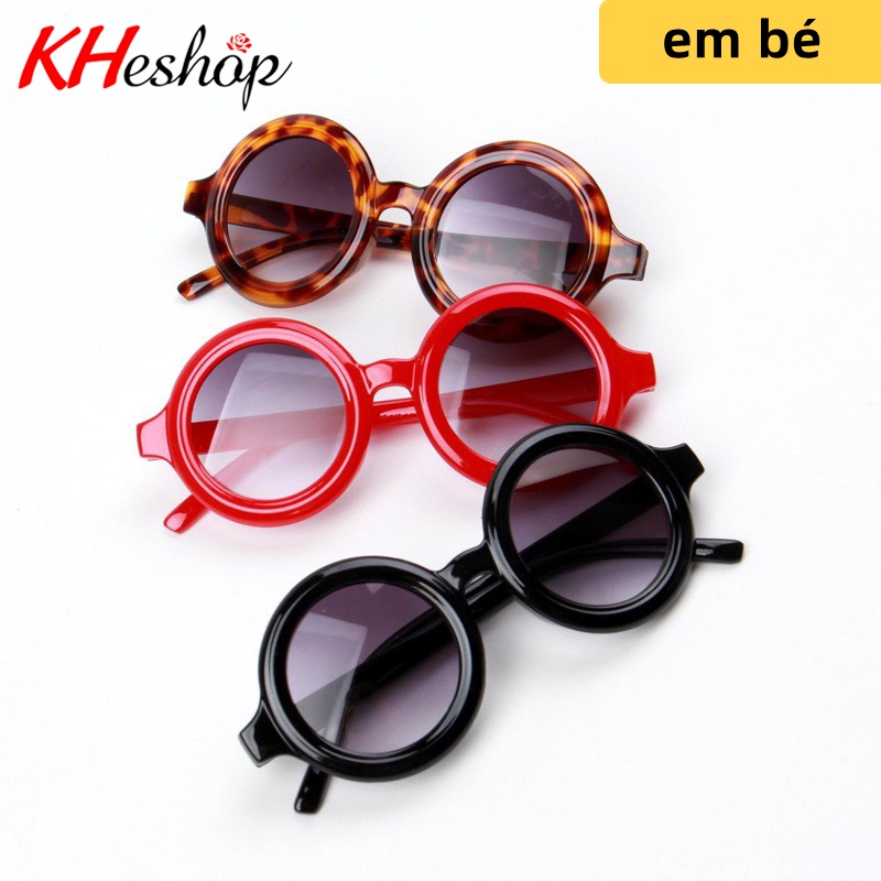 [Kính đẹp nhất thế giới] Dành cho Bé Trai Bé Gái, gọng tròn bóng phong cách Retro dễ thương nhiều màu sặc sỡ mã Y1558