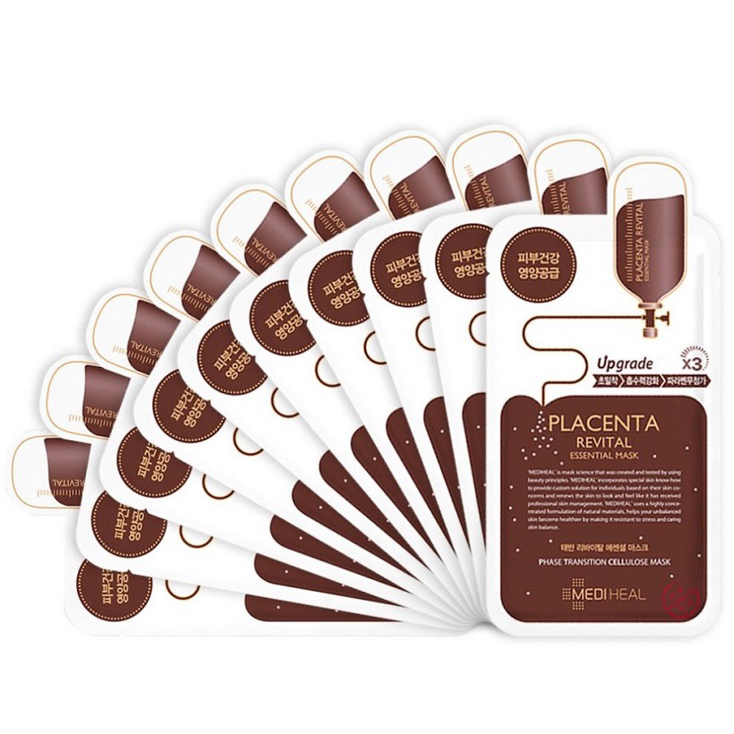 [CHÍNH HÃNG] Bộ 10 Gói Mặt Nạ Nhau Thai Cừu Mediheal Placenta Revital Essential Mask Ex 25ml x 10 gói