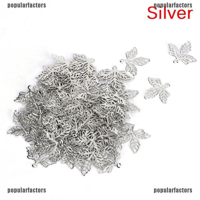 Bộ 100 Chiếc Lá Kim Loại Làm Trang Sức