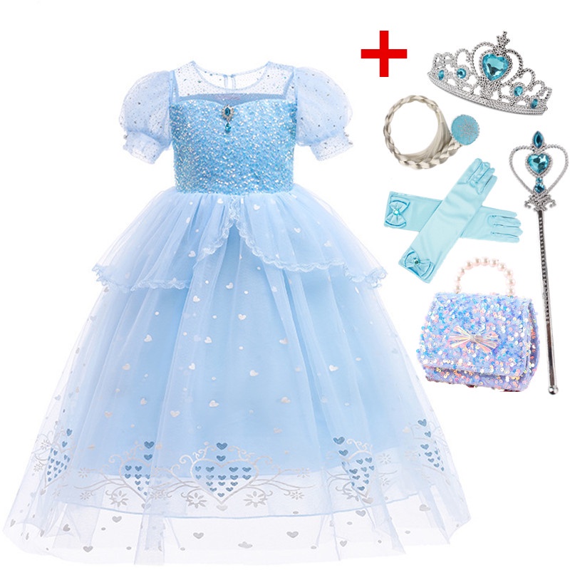 Đầm Hóa Trang Công Chúa Elsa Trong Phim Frozen Cho Bé Gái