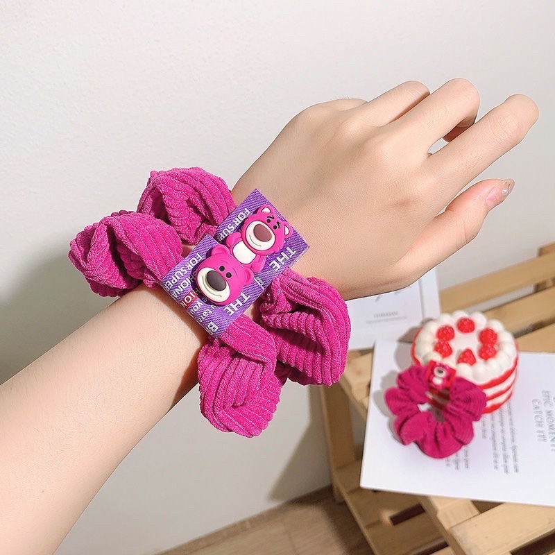 Dây cột tóc - scrunchies Gấu Dâu